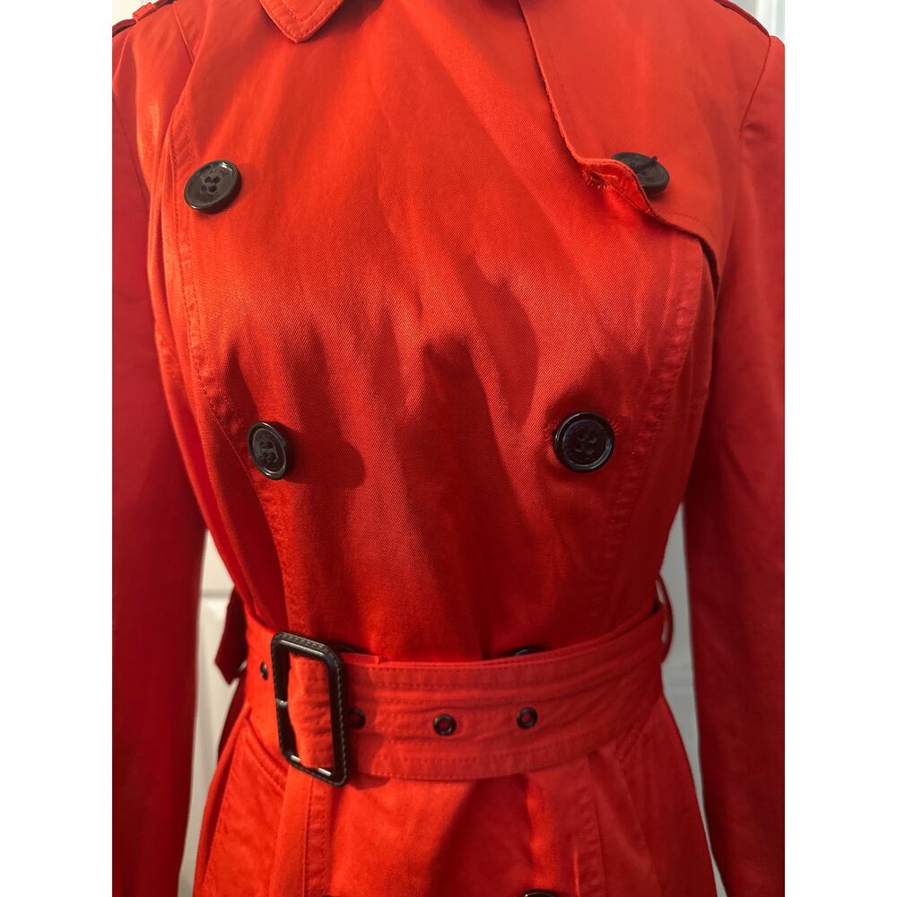 Cache Red Trench Coat Jacket With Buttons - image 4